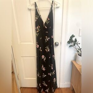 Lulus Black Floral Maxi Dress